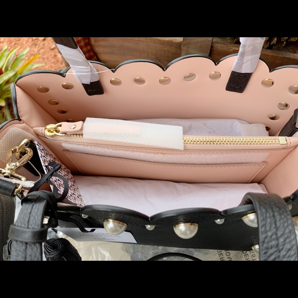 Kate Spade Purse Black Pearl Crossbody Tassel - Picture 3 of 8